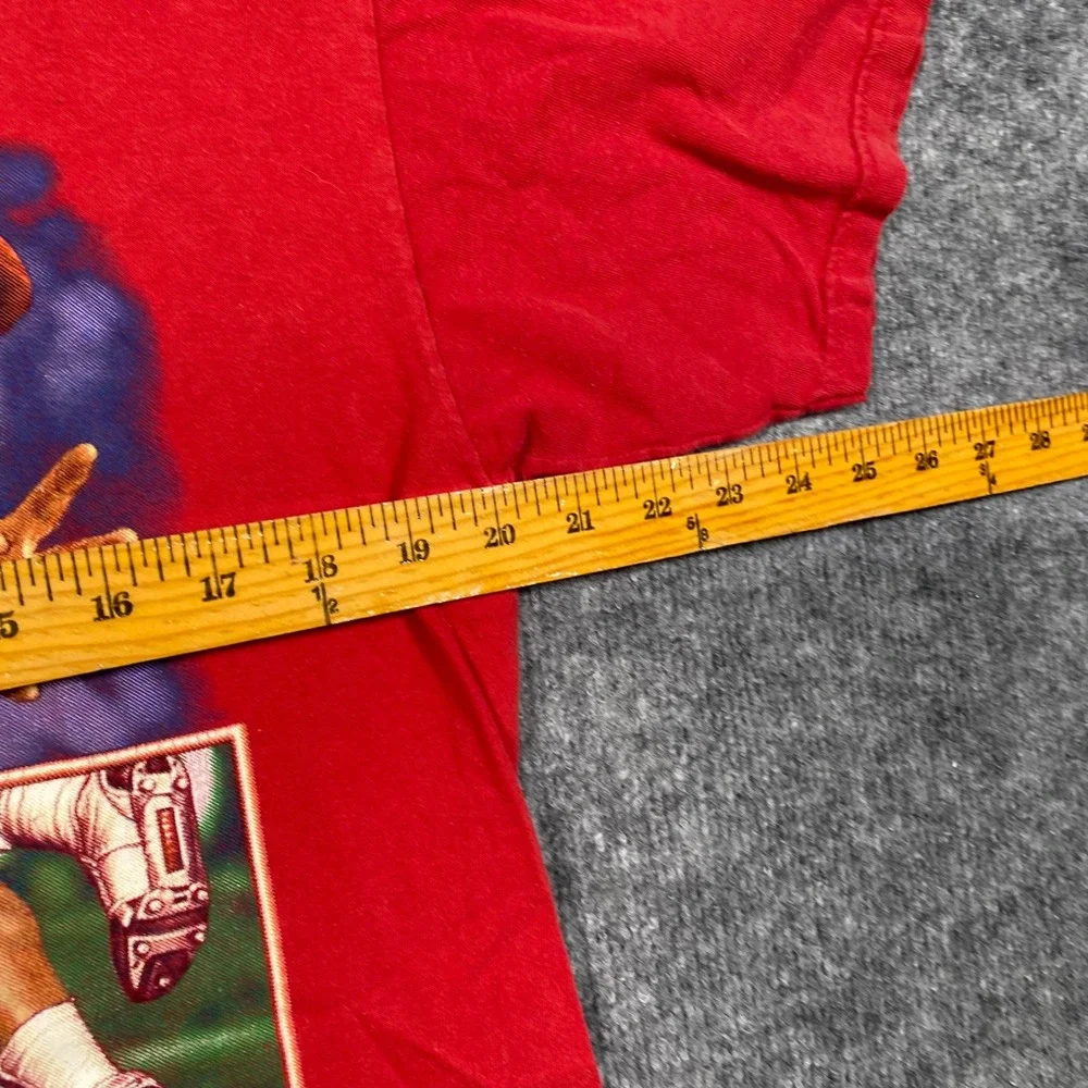 Vintage Alabama Crimson Tide Lee Sport Nutmeg Mills Red Football Graphic T-Shirt